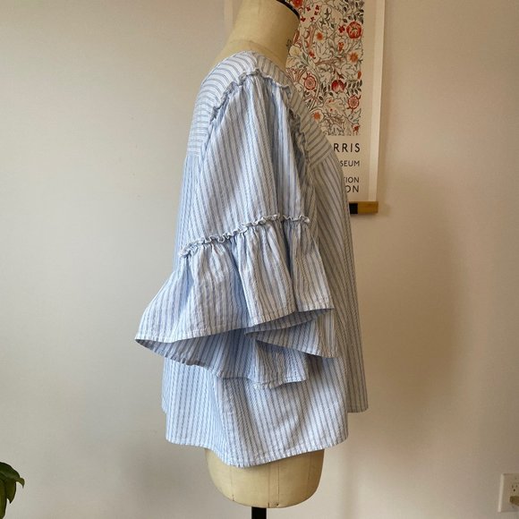 GAP Blue and White Striped Blouse - Picture 2 of 11